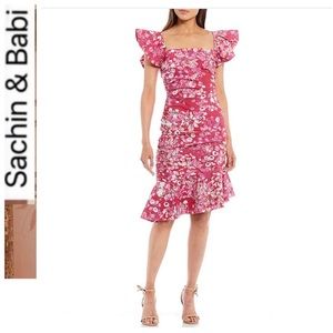 NWT Sachin & Babi Ellen Square Neckline Flutter